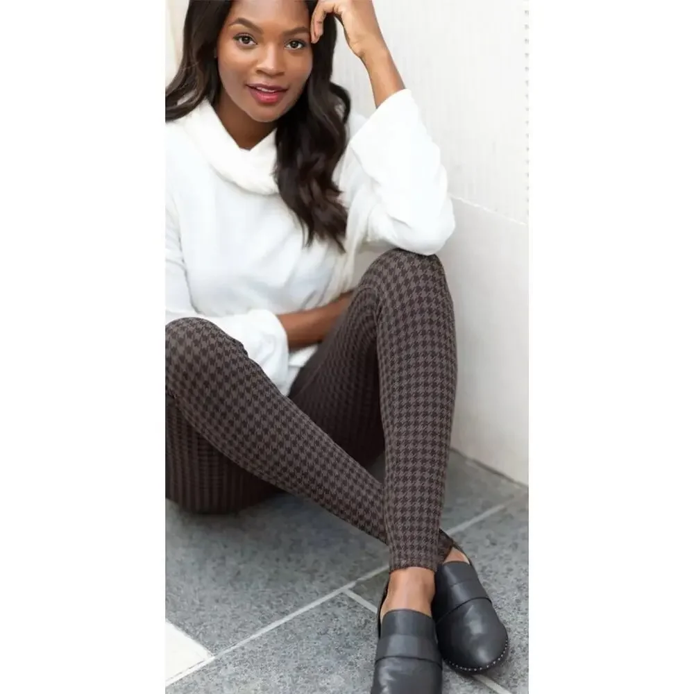 Spanx Ankle Jean-ish Leggings in Houndstooth Print Size M